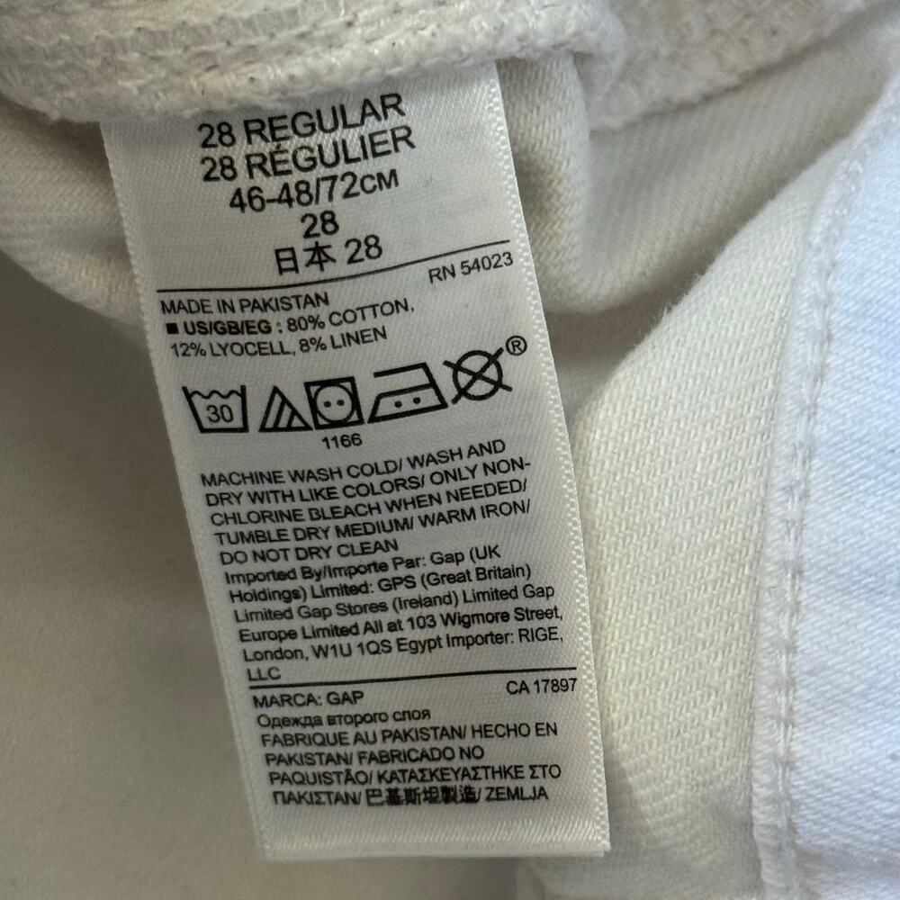 GAP Wearlight High Rise Wide-Leg Jeans with Button-Fly White Women’s Size 28 - Picture 5 of 10